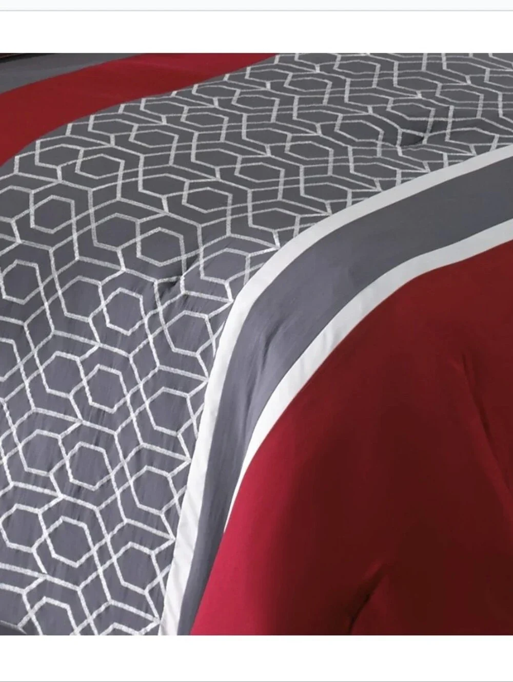 Riverbrook Home Cypress Red 8 Piece Comforter Set - Red/Grey - Queen